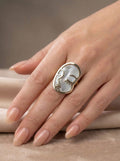 Bague en Acier Inoxydable (Pierre Nacre)